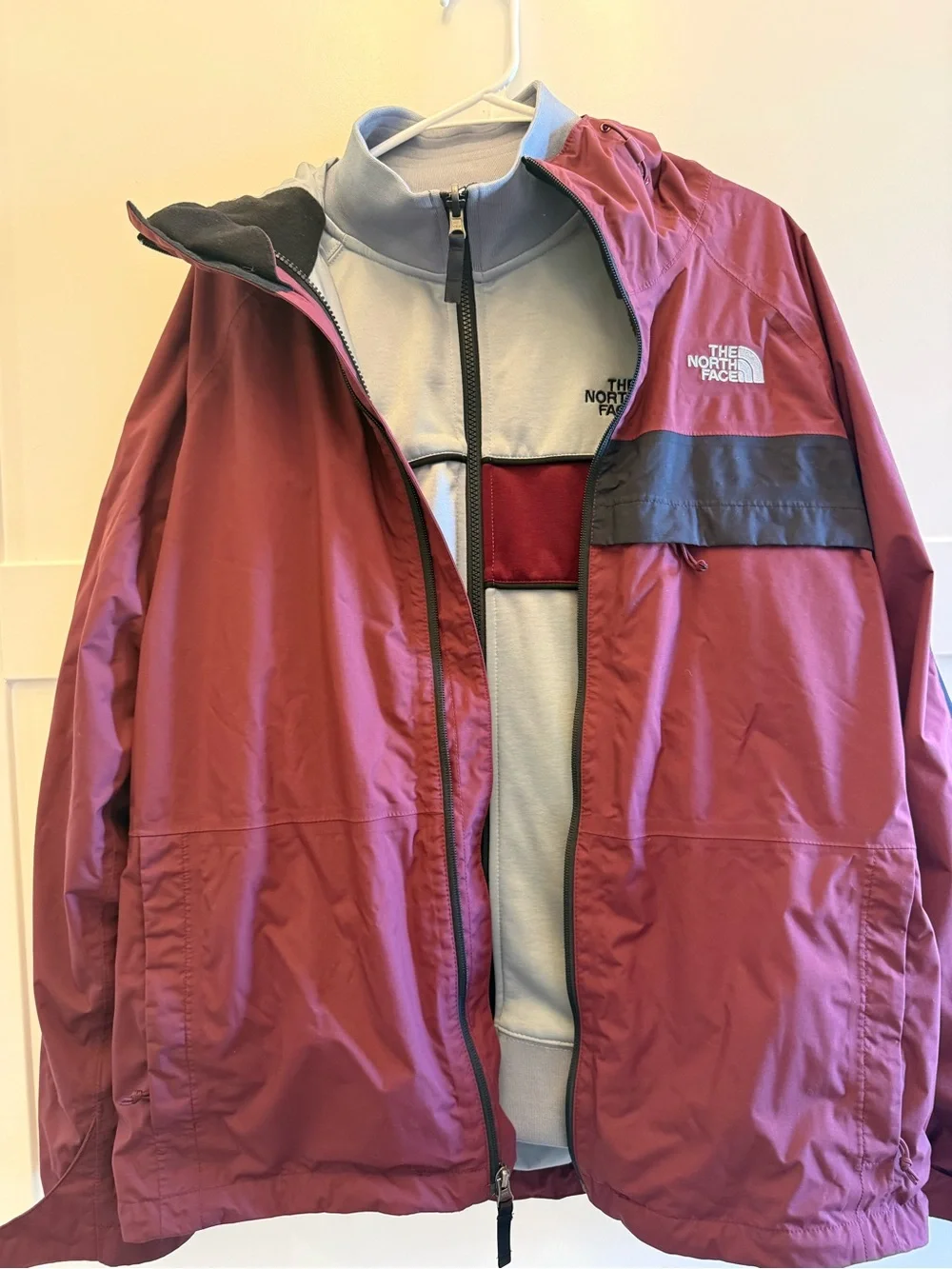 The North Face Glacier Triclimate Jacket L DryVent Waterproof 3-in-1 Deep Garnet